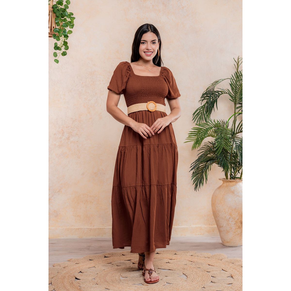 ARMA TU LOOK - VESTIDO SOL DE LINO LARGO CON MULTIAGUJA ARMA TU LOOK