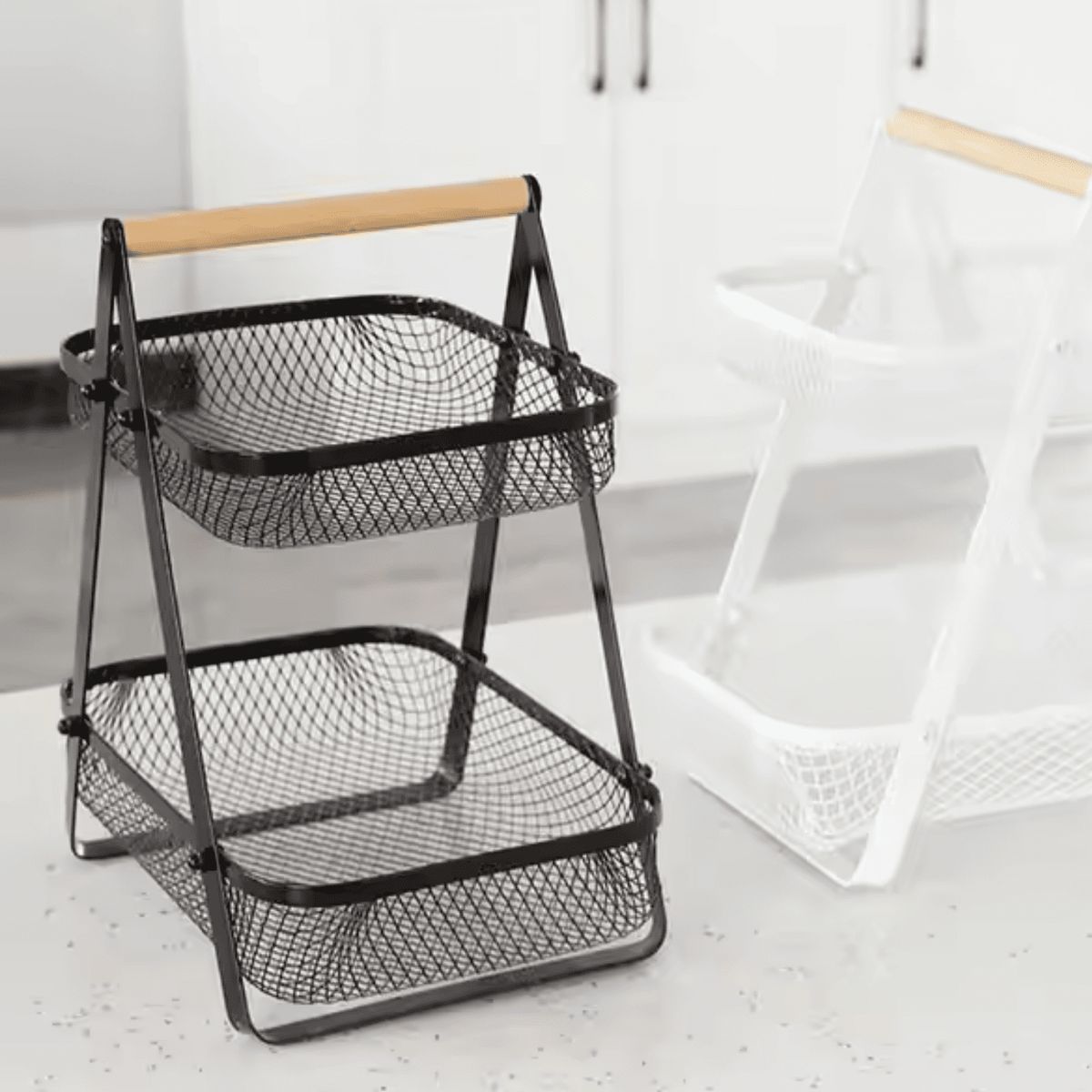 GENERICO - Cesta de Metal 2 Niveles Negro