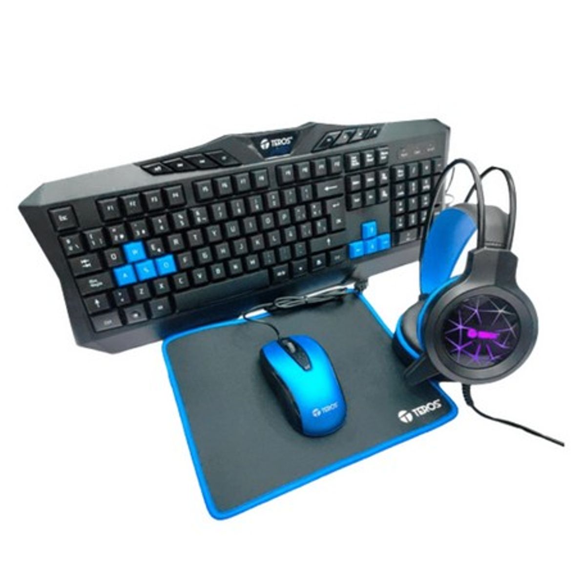 TEROS - Combo Teros TE-4050B Teclado Multimedia Mouse Headset Mouse Pad