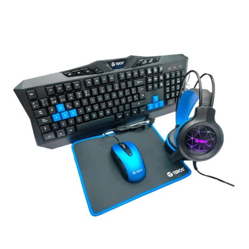 TEROS - Combo Teros TE-4050B Teclado Multimedia Mouse Headset Mouse Pad