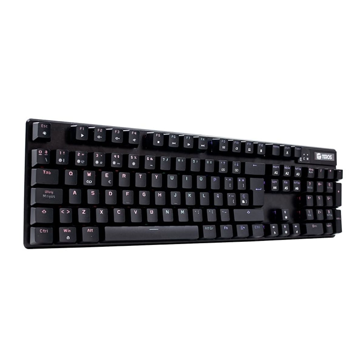 TEROS - Teclado mecánico TE-4068G retroiluminación rainbow USB 2 0 español