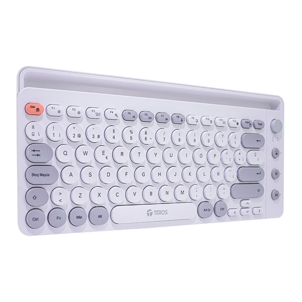 TEROS - Teclado inalámbrico TEROS TE-4070S 2 4 GHz bluetooth 80 teclas blanco