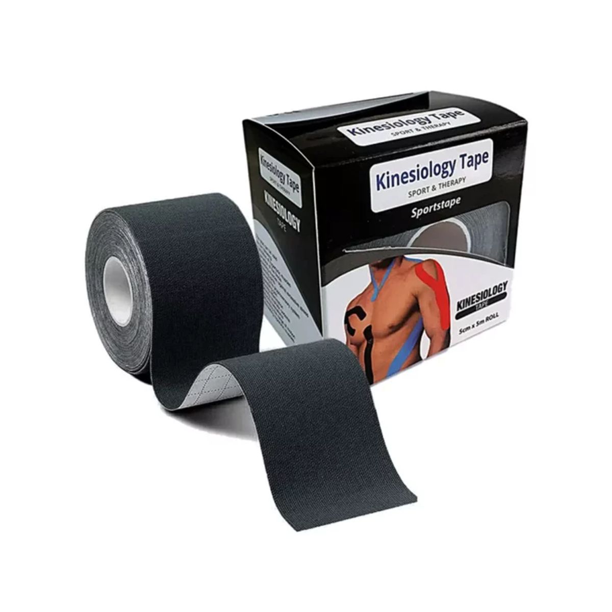 GENERICO - CINTA KINESIOLÓGICA  TAPE 5CM X 5M NEGRO