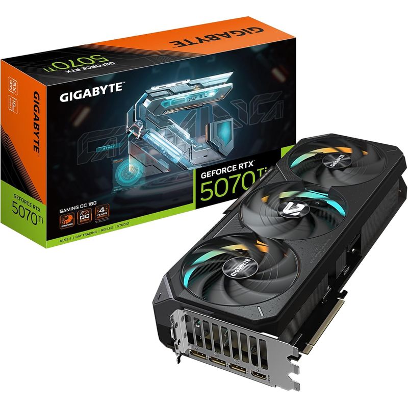 GIGABYTE - Tarjeta de video GIGABYTE GeForce RTX 5070 Ti GAMING OC 16G 16 GB GDDR7 PCIe Gen 5 0
