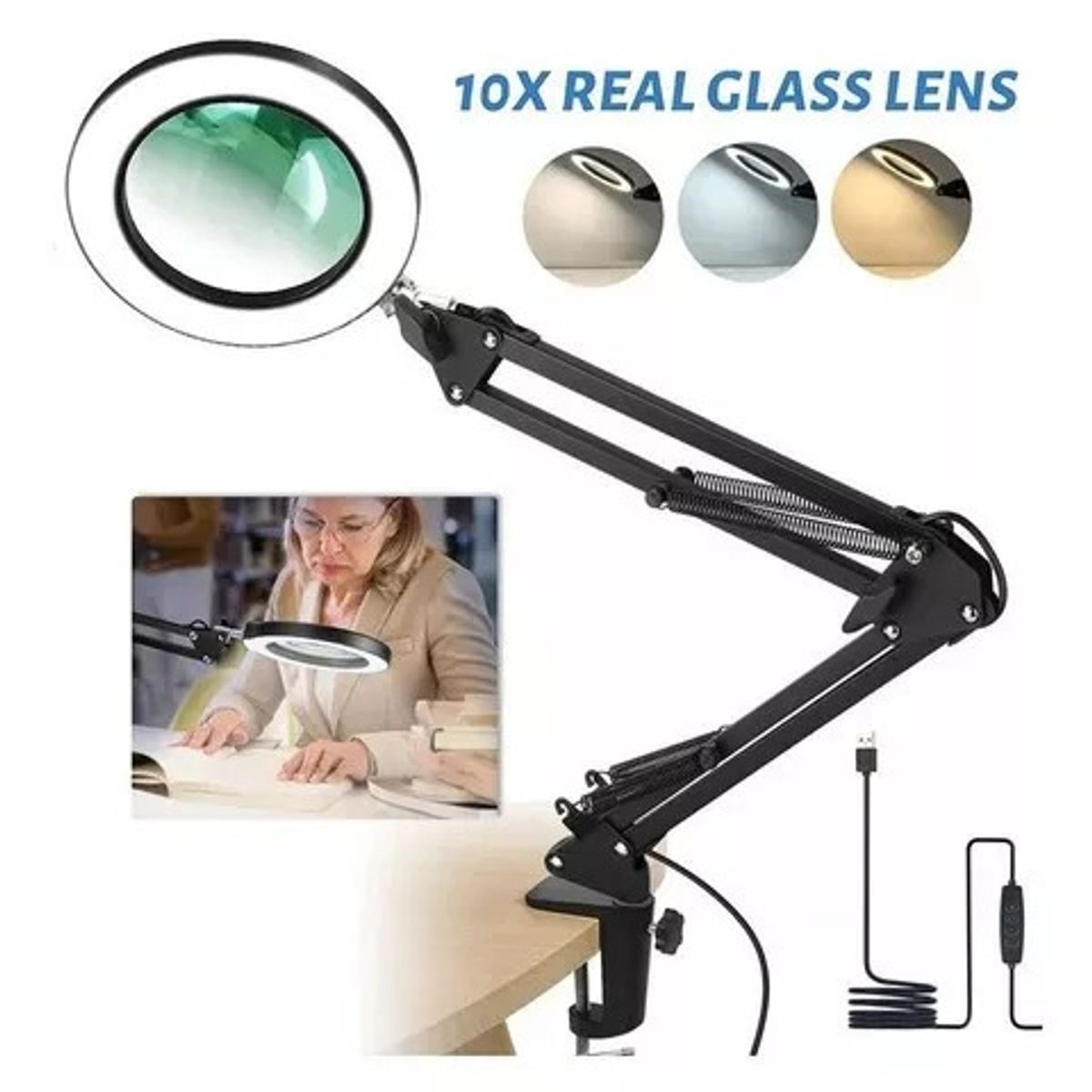 OEM - Lampara Led Con Brazo Tipo Lupa Mt-332 De Escritorio