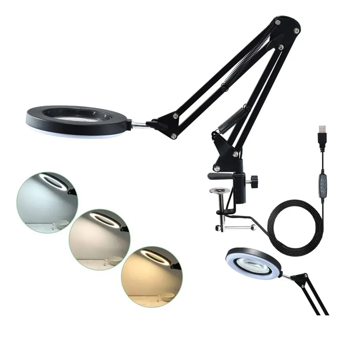 GENERICO - Lampara Led Con Brazo Tipo Lupa Mt-332 De Escritorio