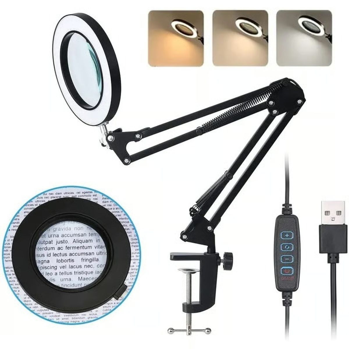 OEM - Lampara Led Con Brazo Tipo Lupa Mt-332 De Escritorio