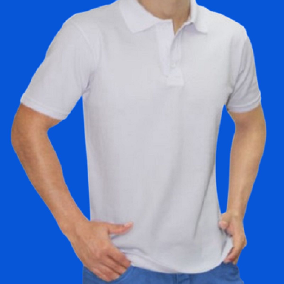 GENERICO - POLO CUELLO CAMISERO MANGA CORTA BLANCO