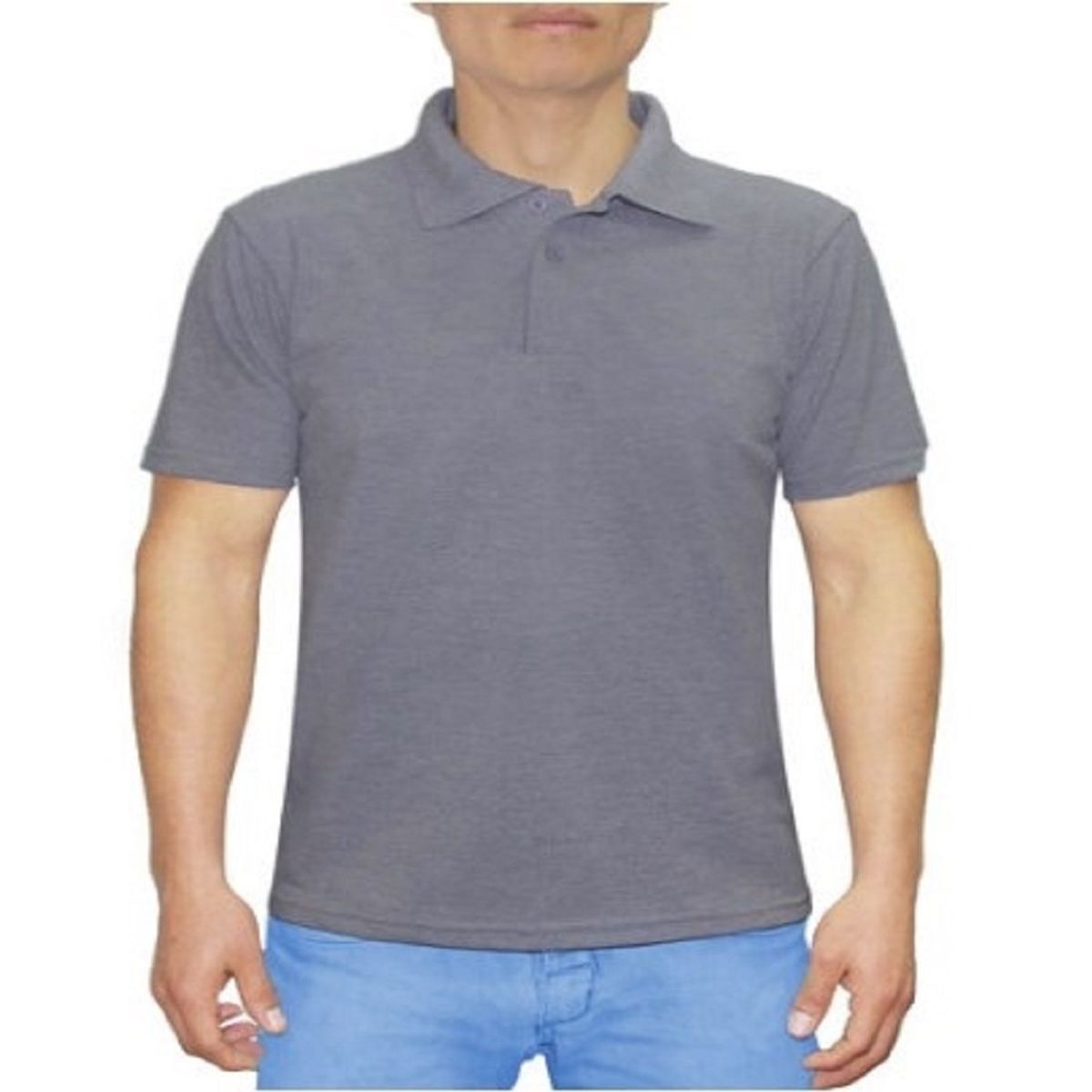 GENERICO - POLO CUELLO CAMISERO MANGA CORTA MELANGE