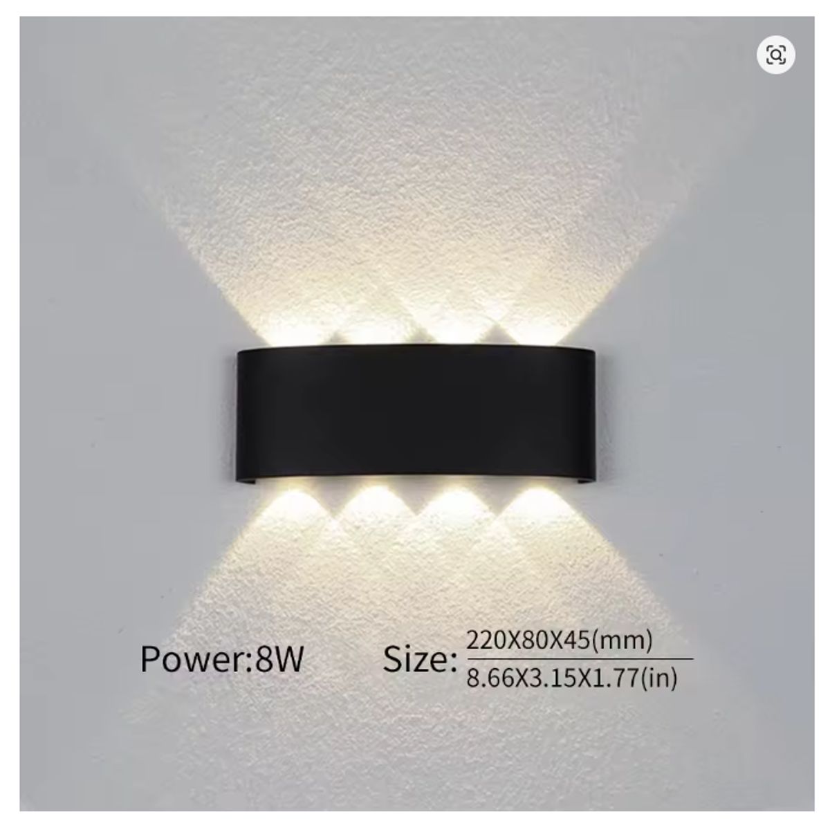 GENERICO - Aplique Black Box 4 Luces Luz Cálida