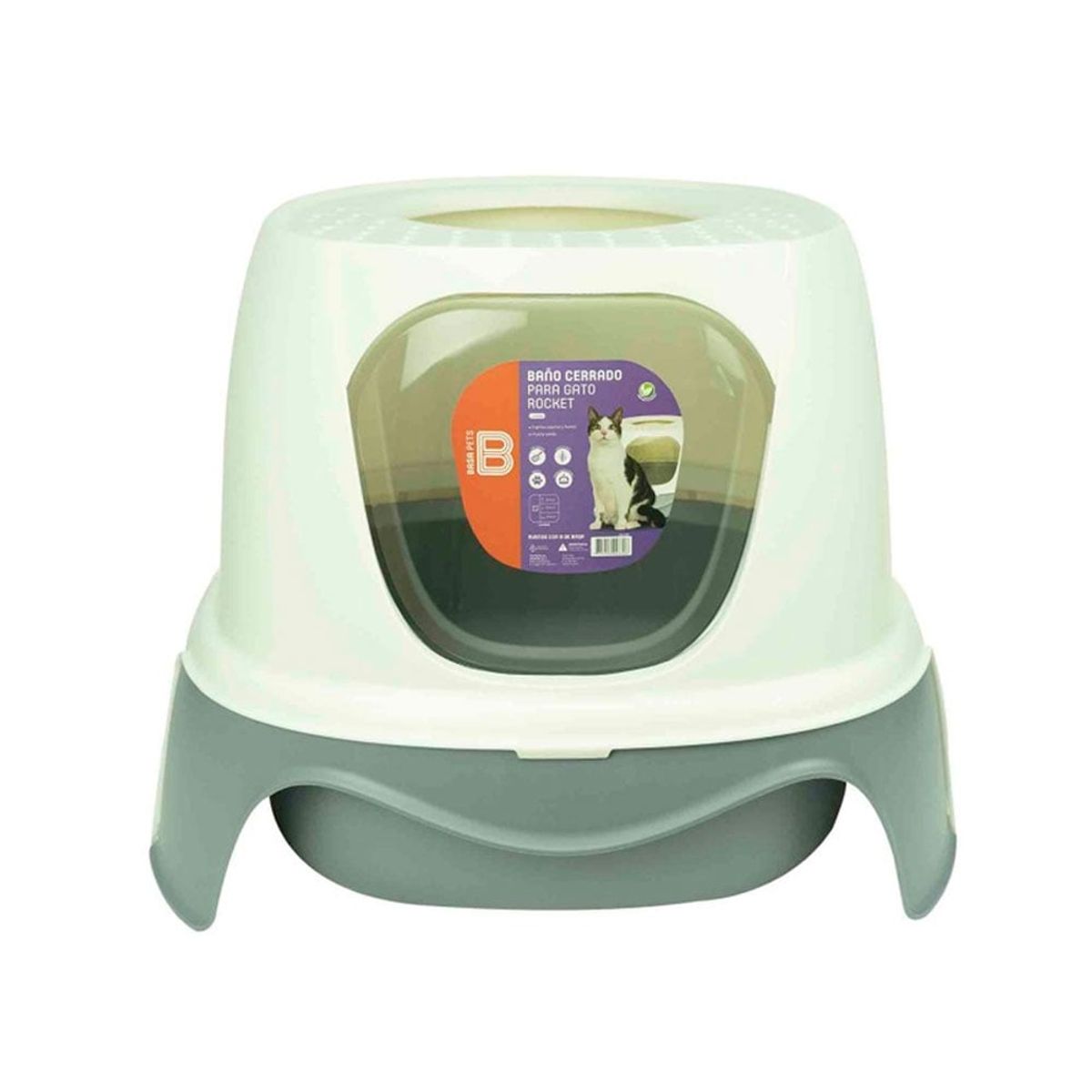 BASA - Baño de Gato Basa Rocket Gris + Rastrillo -10307