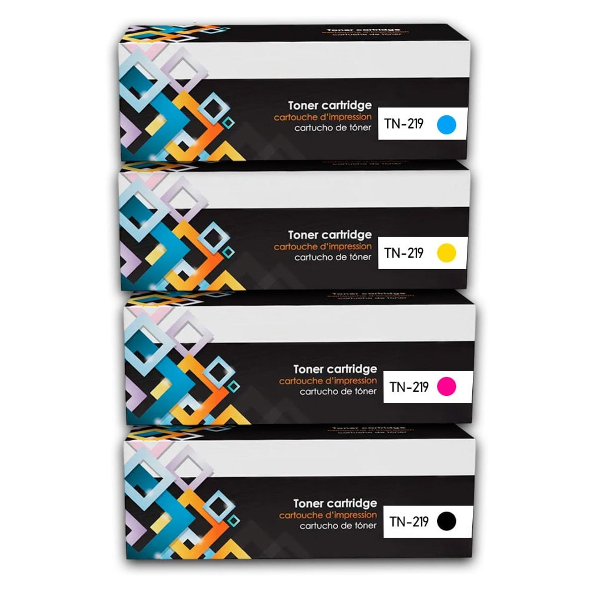 GENERICO - Kit de Toner Brother TN 219 Negro y colores HL-L3280CDW Compatible