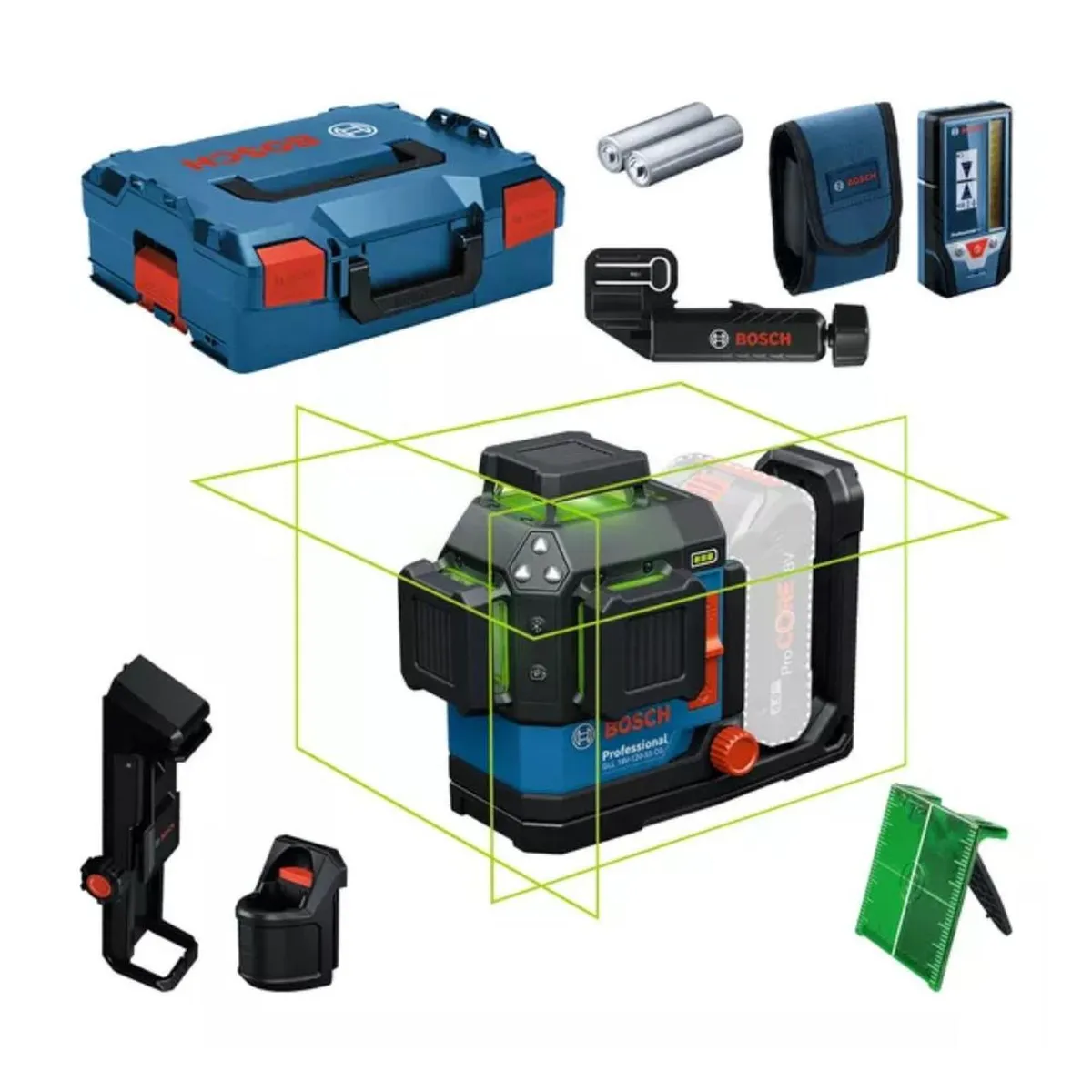 BOSCH - Nivel Láser de 3 Lineas Verde 35 Metros Bosch GLL 18V-120-33 CG