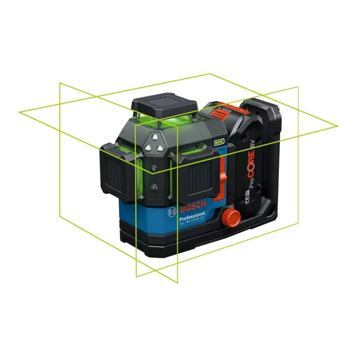 BOSCH - Nivel Láser de 3 Lineas Verde 35 Metros Bosch GLL 18V-120-33 CG