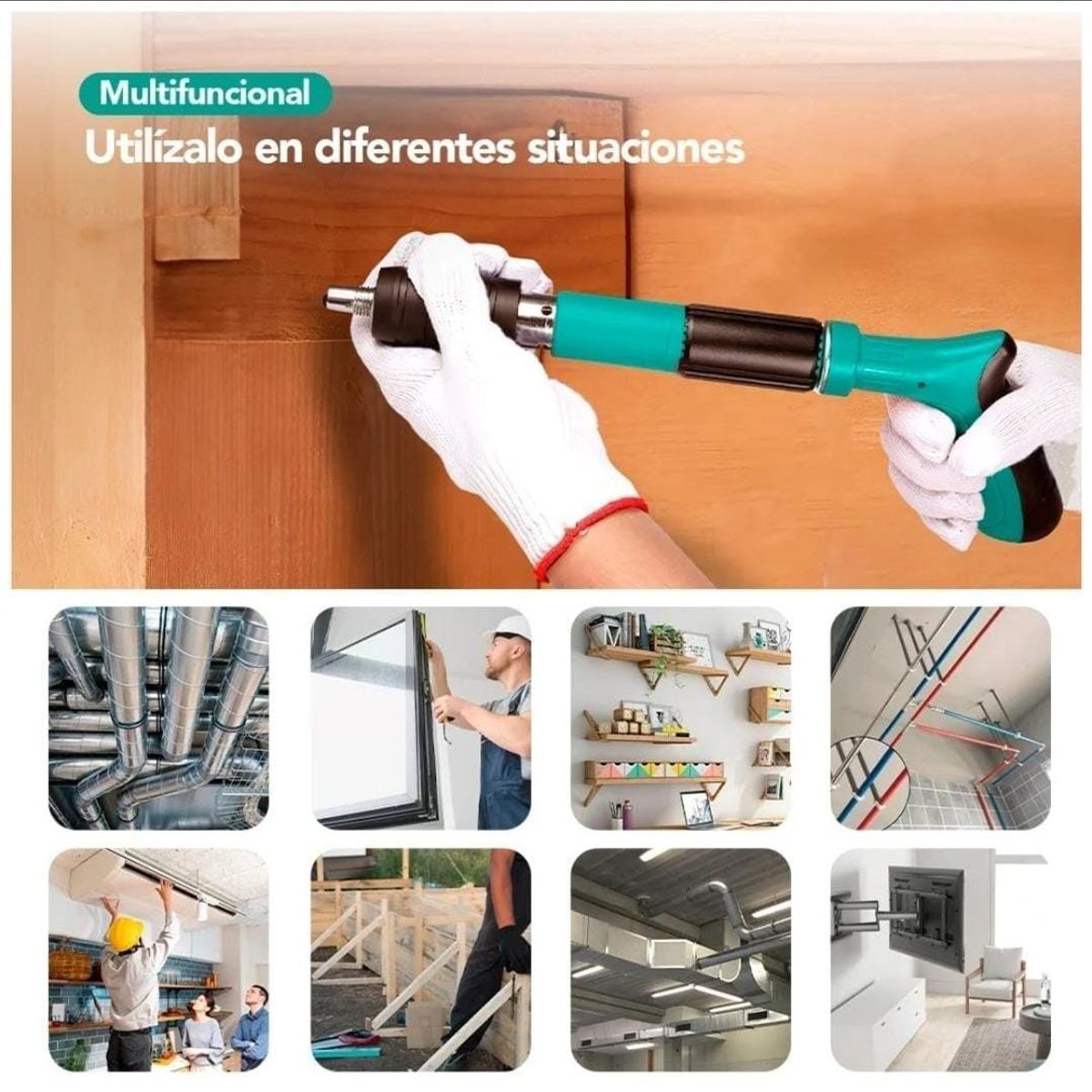 GENERICO - PISTOLA FULMINANTE NARANJA+ 50 CLAVOS AJUSTABLE