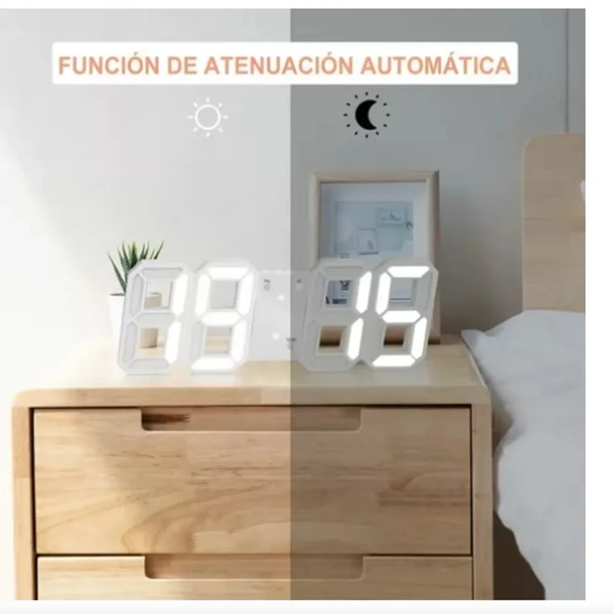 GENERICO - Reloj Despertador Digital Gadnic ALARM-10 Números 3D Luz Led