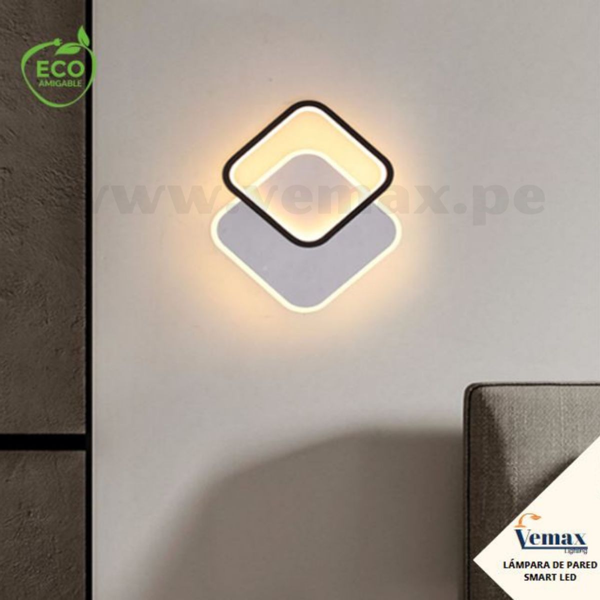 GENERICO - Aplique Black 30W Luz Cálida+Blanca+Intermedia