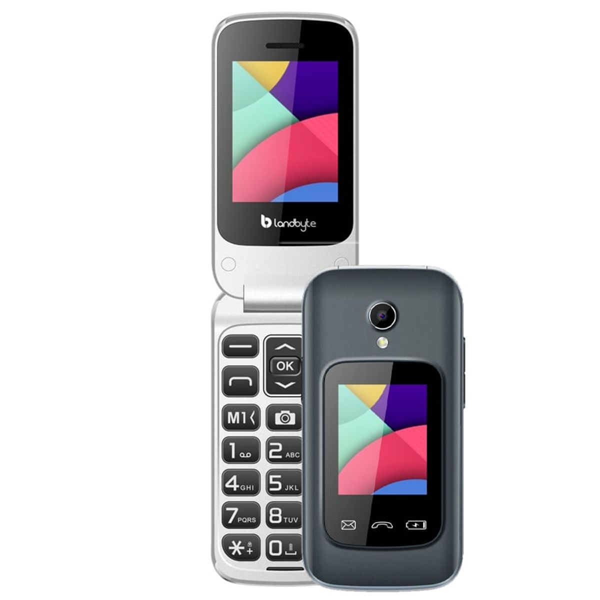 LANDBYTE - Teléfono celular Flip 4g LandByte LT1448 1.77 Dual SIM Radio FM Desbloqueado