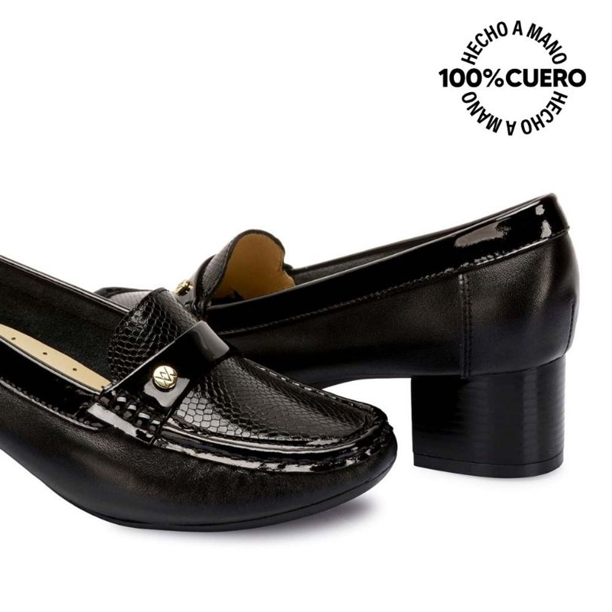 VIALE - Zapato Mocasín Vestir DENI-2514 Negro Viale Cuero