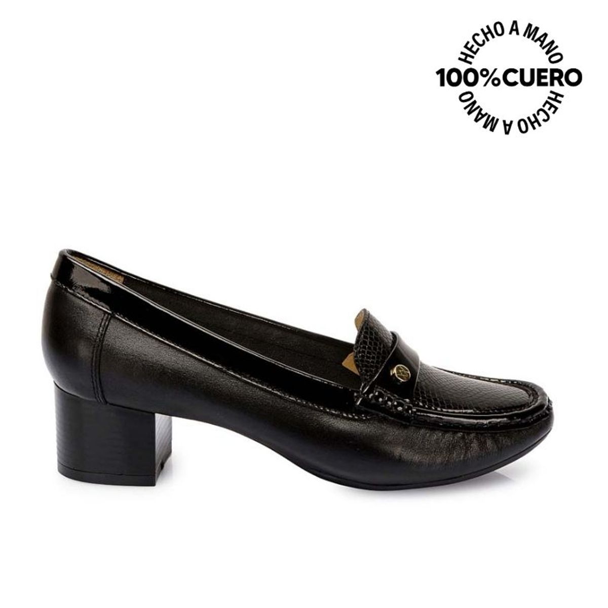 VIALE - Zapato Mocasín Vestir DENI-2514 Negro Viale Cuero