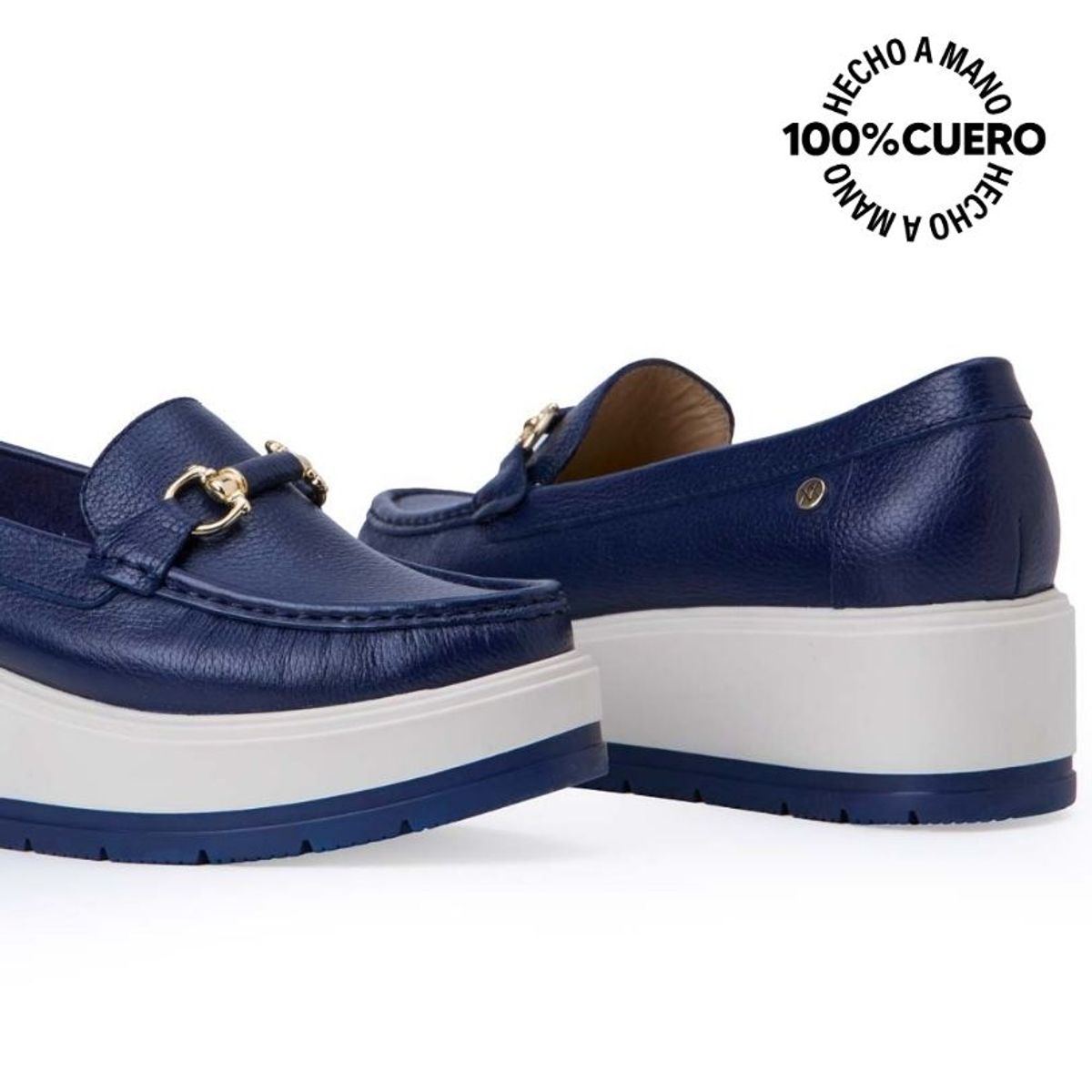 VIALE - Zapato Mocasín Casual DENI-2517 Azul Viale Cuero