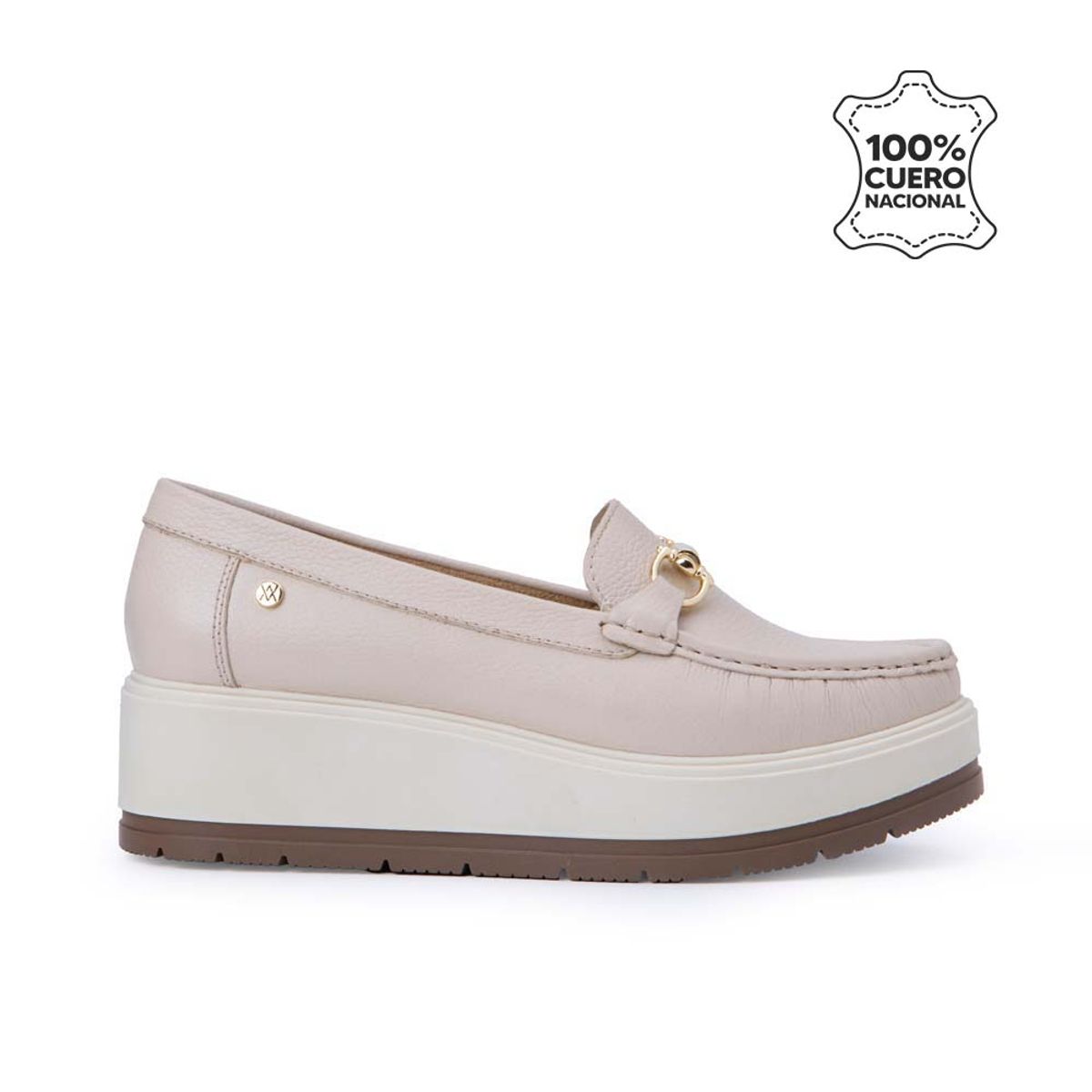 VIALE - Zapato Mocasín Casual DENI-2517 Vainilla Viale Cuero