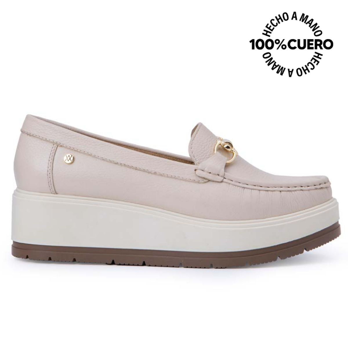 VIALE - Zapato Mocasín Casual DENI-2517 Vainilla Viale Cuero