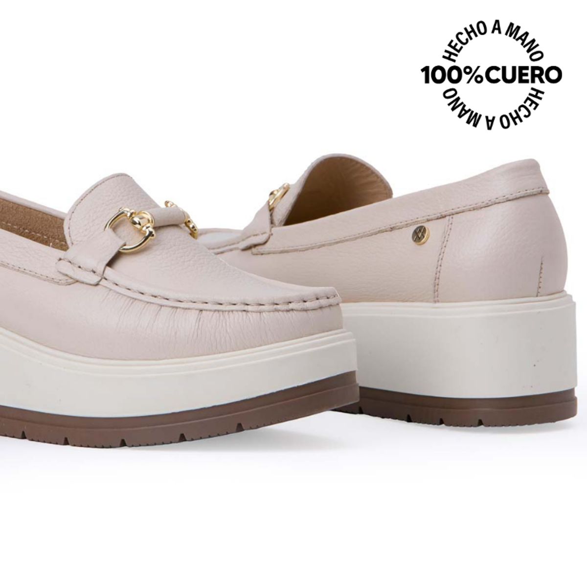 VIALE - Zapato Mocasín Casual DENI-2517 Vainilla Viale Cuero