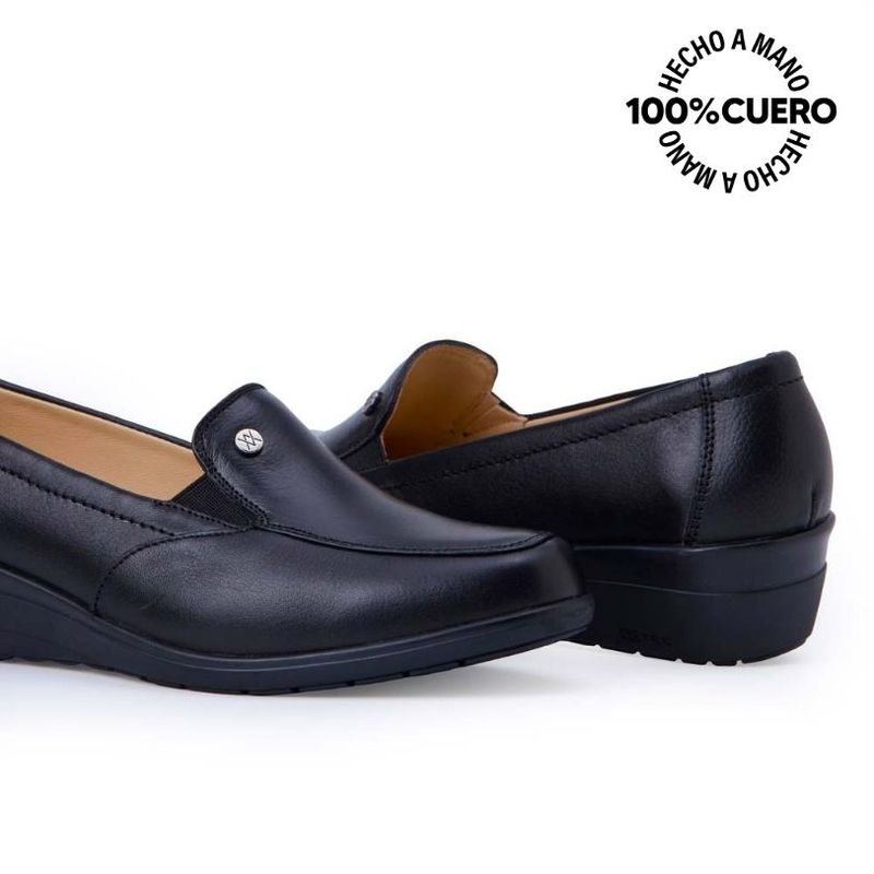 Zapato Mocasín Casual LE-2512 Negro Viale Cuero VIALE