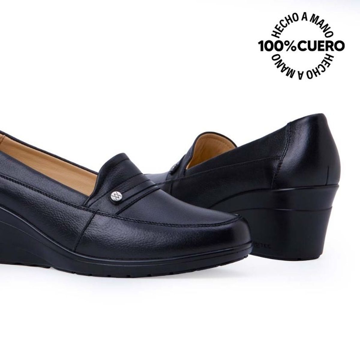 VIALE - Zapato Mocasín Casual LE-2514 Negro Viale Cuero