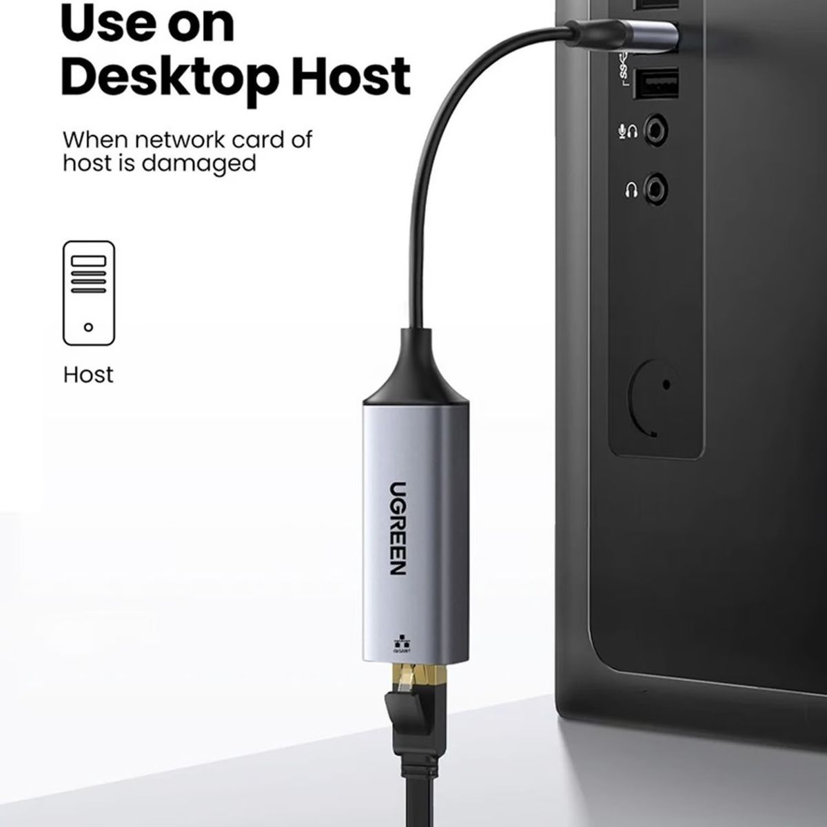 UGREEN - UGREEN Adaptador de red USB 3.0 a RJ45 Ethernet 1Gbps (CM209 - 50922)