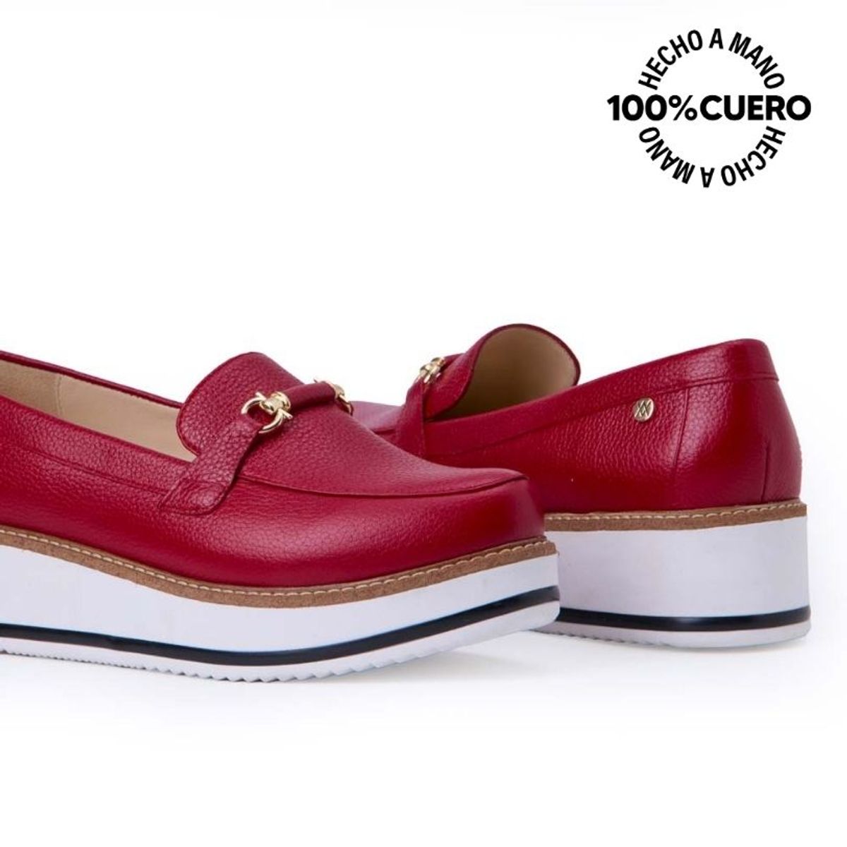 VIALE - Zapato Mocasín Casual TATI-2528 Rojo Viale Cuero