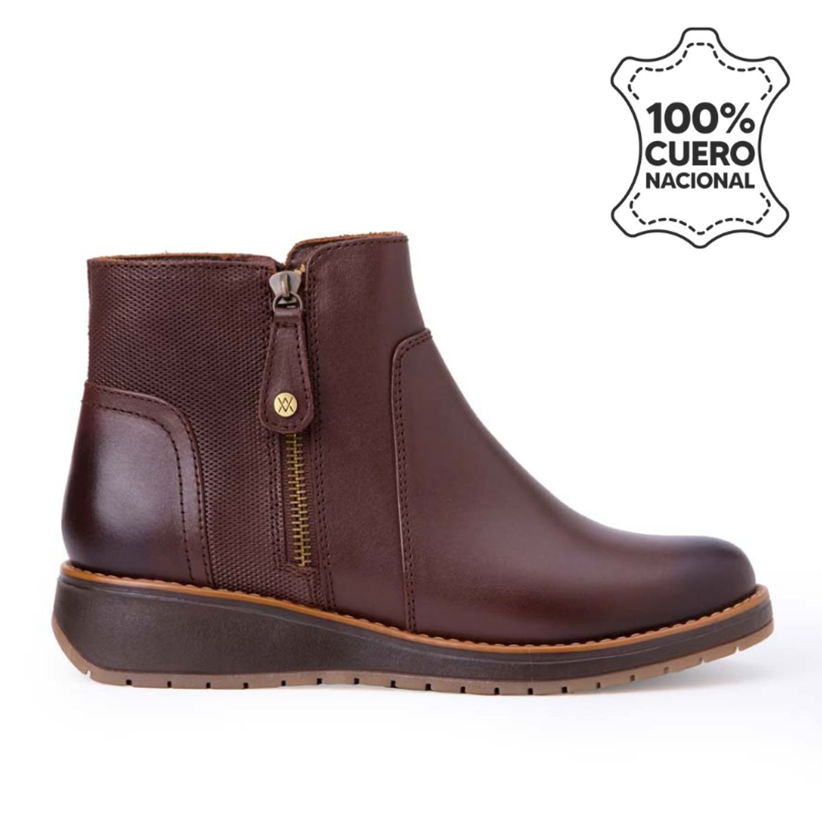 VIALE - Botín Derby Casual RUSSO-2503 Café Viale Cuero