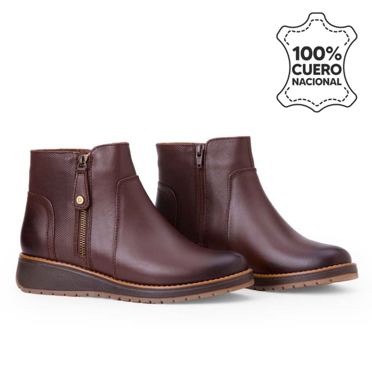 VIALE - Botín Derby Casual RUSSO-2503 Café Viale Cuero