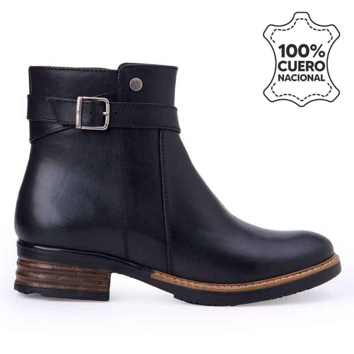 VIALE - Botín Jodhpur Casual RUSSO-2505 Negro Viale Cuero