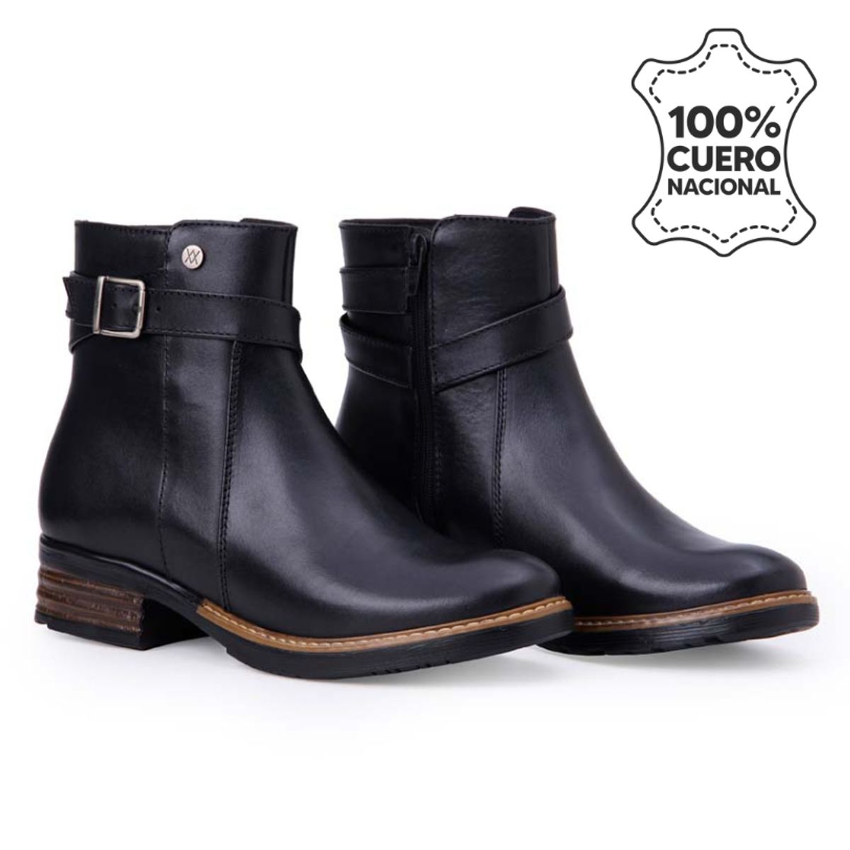 VIALE - Botín Jodhpur Casual RUSSO-2505 Negro Viale Cuero