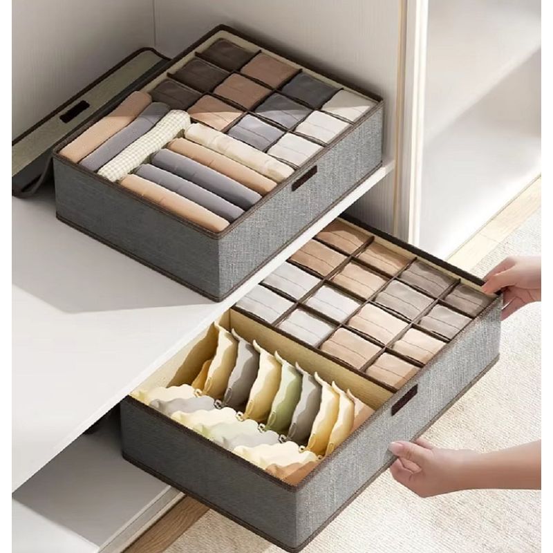 GENERICO - Pack x 2 Cajas de Almacenamiento de Ropa Interior con Tapa