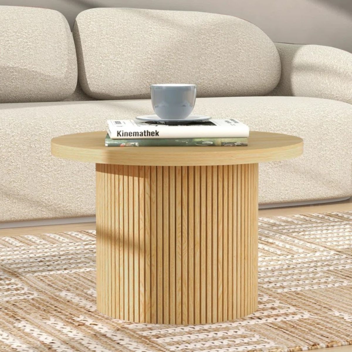 GENERICO - Mesa de centro redonda de madera Charley Decoban Hogar