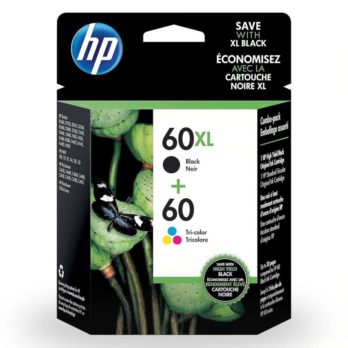 HP - Pack de Cartuchos de Tinta HP 60XL Negro y Tricolor Original