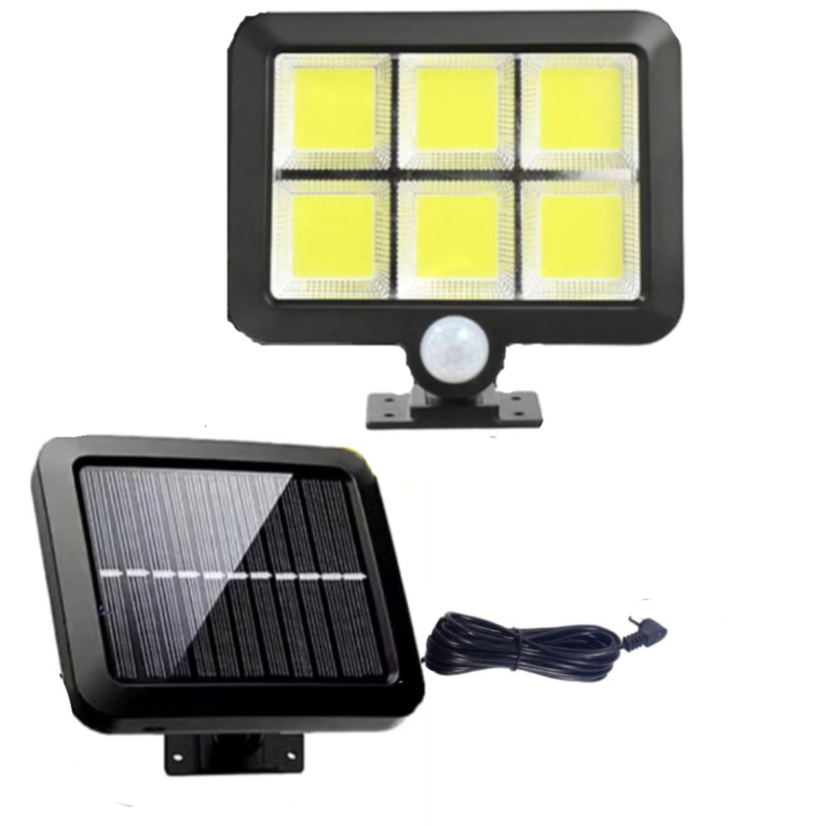 GENERICO - Lampara Reflector con Panel Solar para Exteriores Luz LED con Sensor