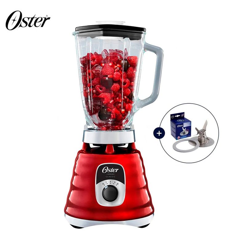 OSTER - Licuadora Oster Clasica 3 VEL BLST4126R - Rojo + cuchilla