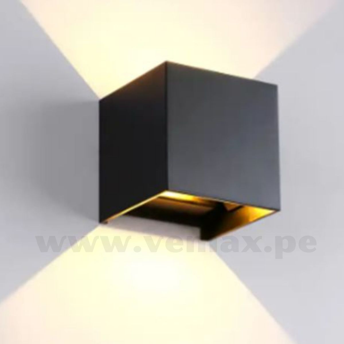 GENERICO - Aplique Black Scuare Light Luz Cálida