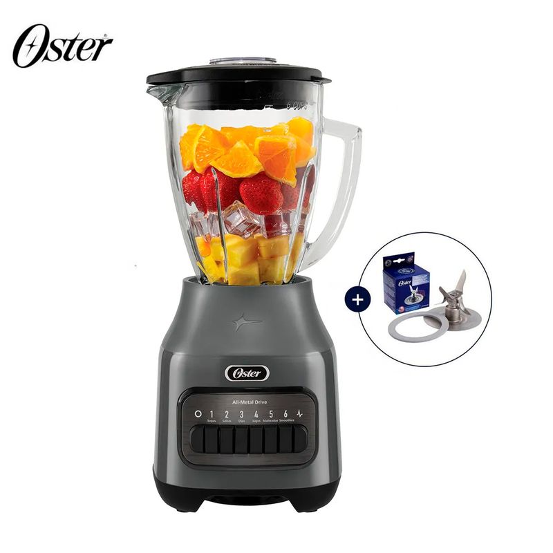 OSTER - Licuadora 1.5L Oster con 6 Velocidades 600W BLSTPEG-GPB - Gris