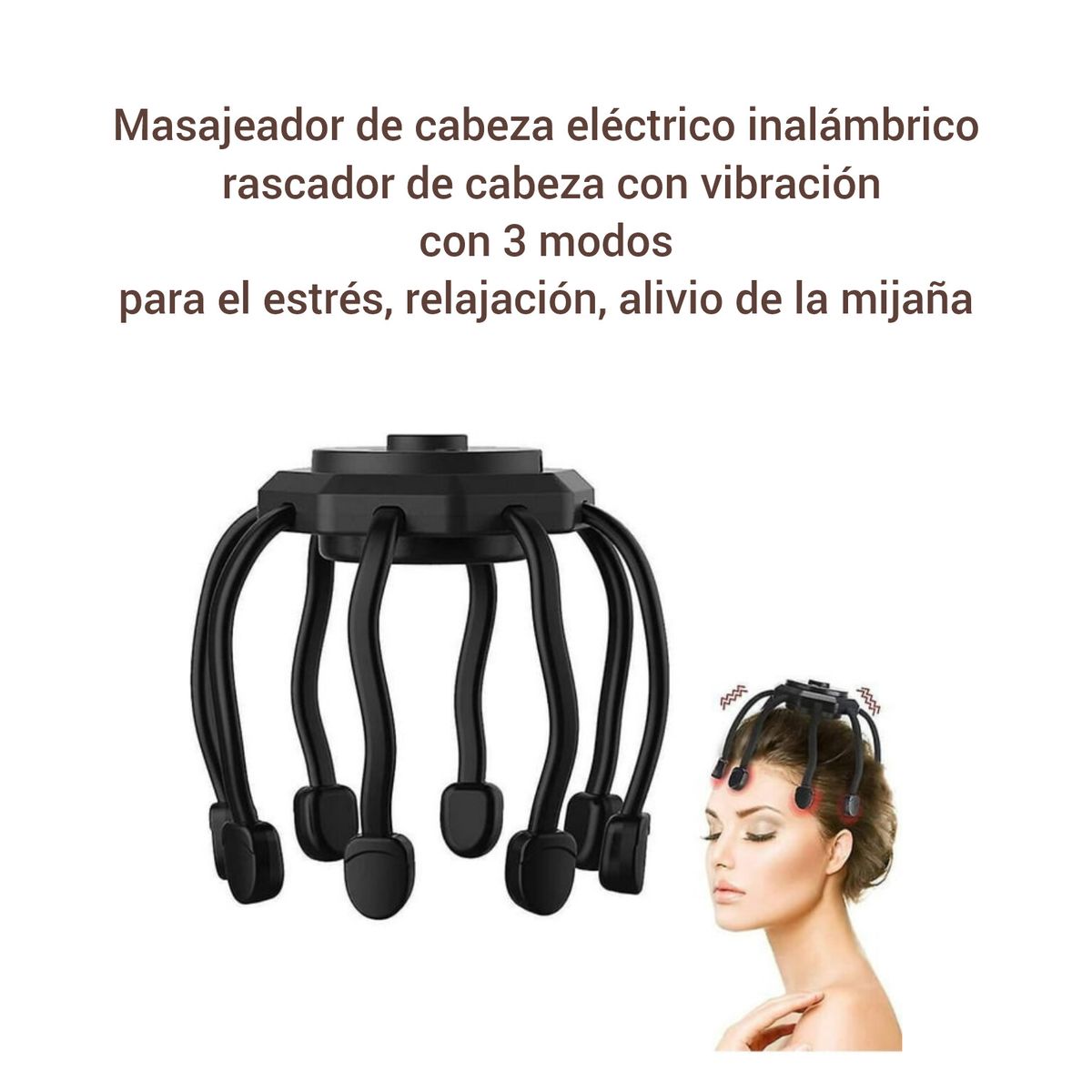 OEM - MASAJEADOR ELÉCTRICO CON 3 MODOS para estrés alivio dolor migraña
