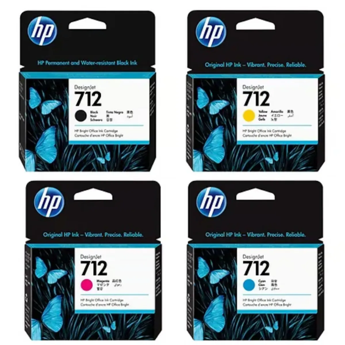 HP - Kit de Tintas HP 712 Original - Negro, Cyan, Magenta, Amarillo