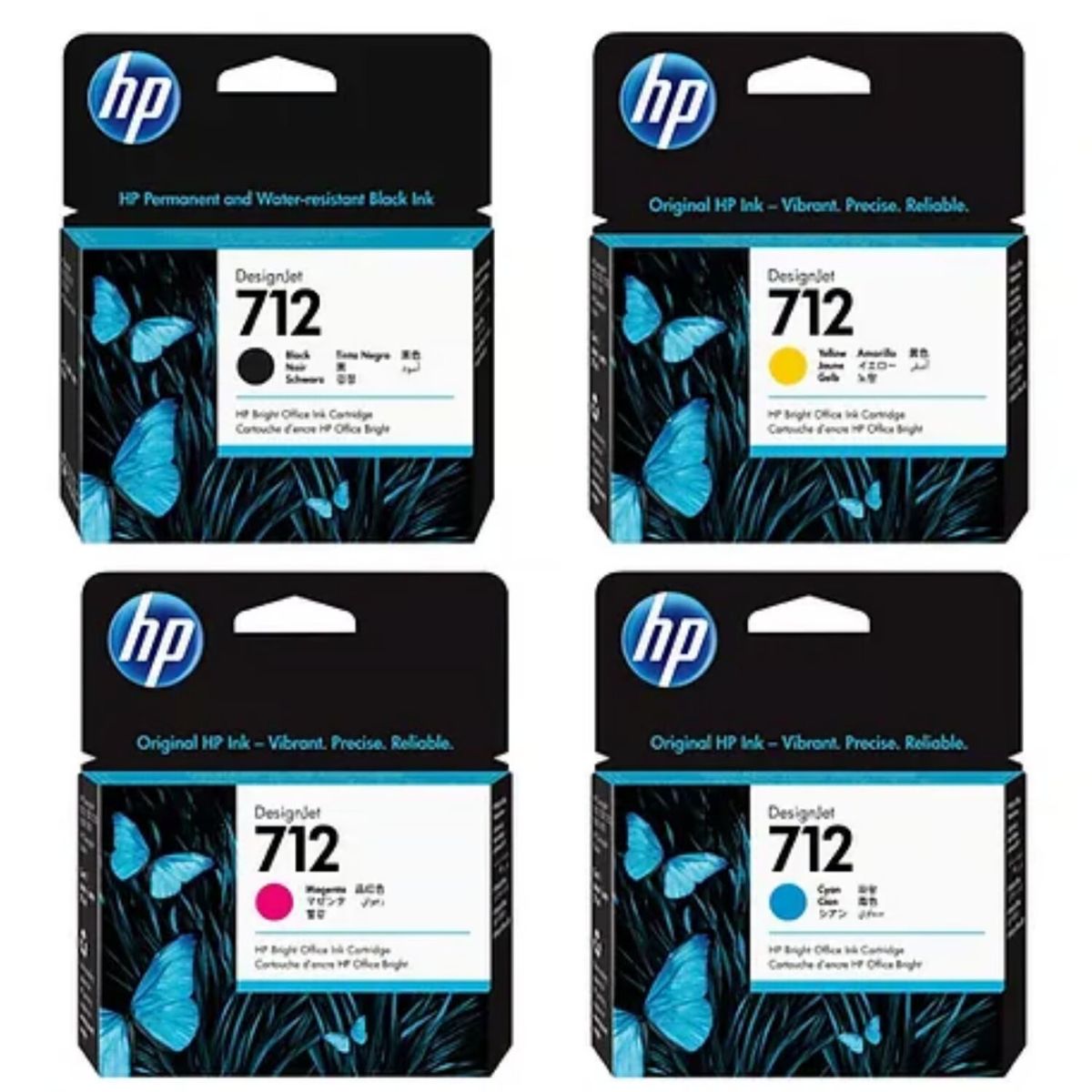 HP - Kit de Tintas HP 712 Original - Negro, Cyan, Magenta, Amarillo