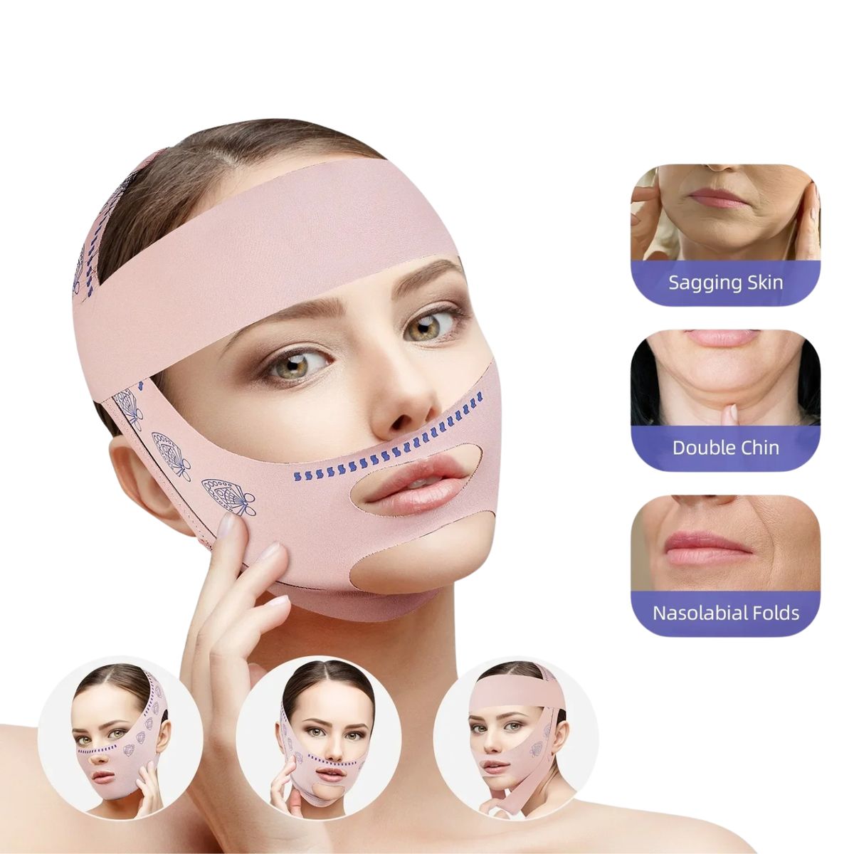 GENERICO - Mentonera Faja Facial Fina Naso Labial Frente