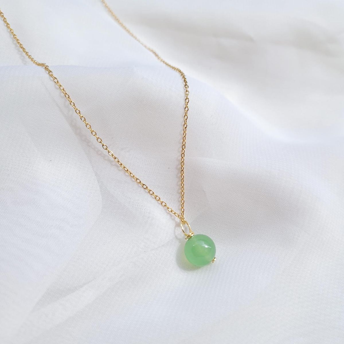 INTUERI - Collar Acero Aventurina Verde