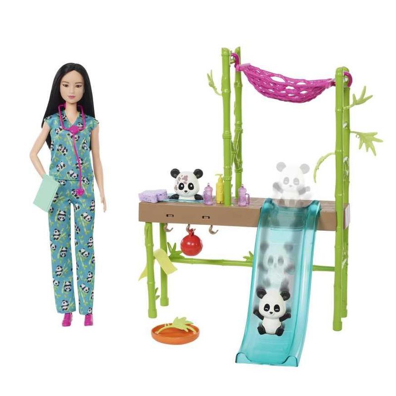 BARBIE - Muñeca Barbie Set Cuidadora de Pandas