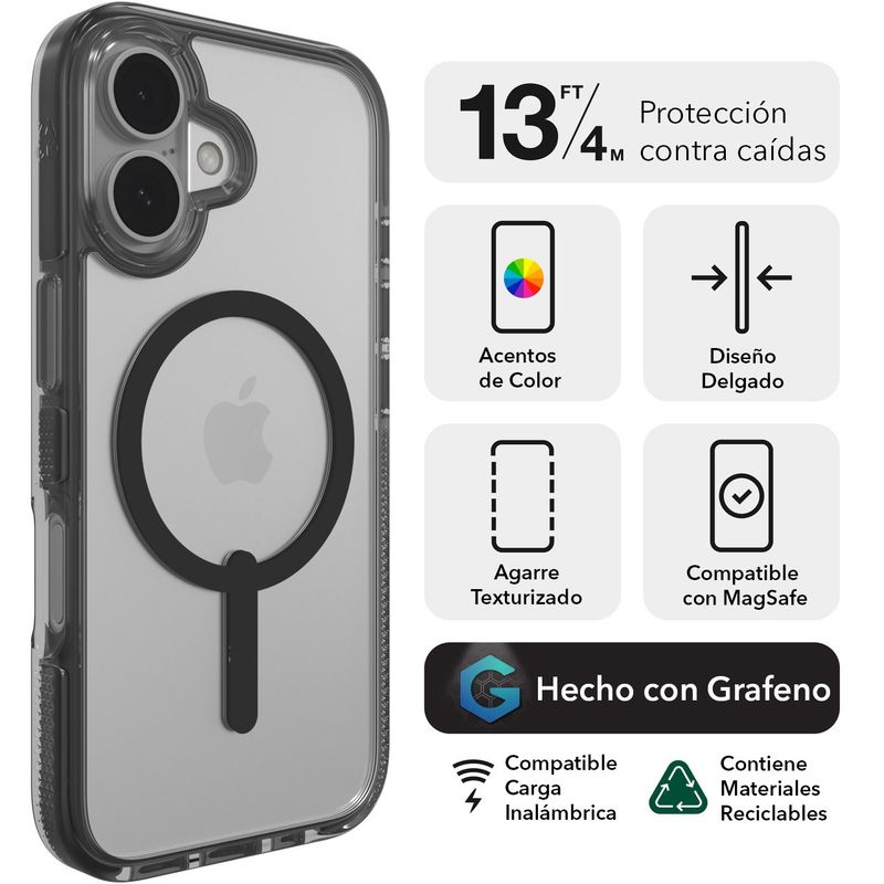 ZAGG - Case ZAGG Santa Cruz para iPhone 16 con Magsafe - Negro